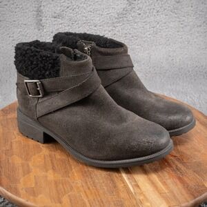 UGG Australia Benson Buckle Sheepskin Ankle Boots Black 1095151 Women's 7